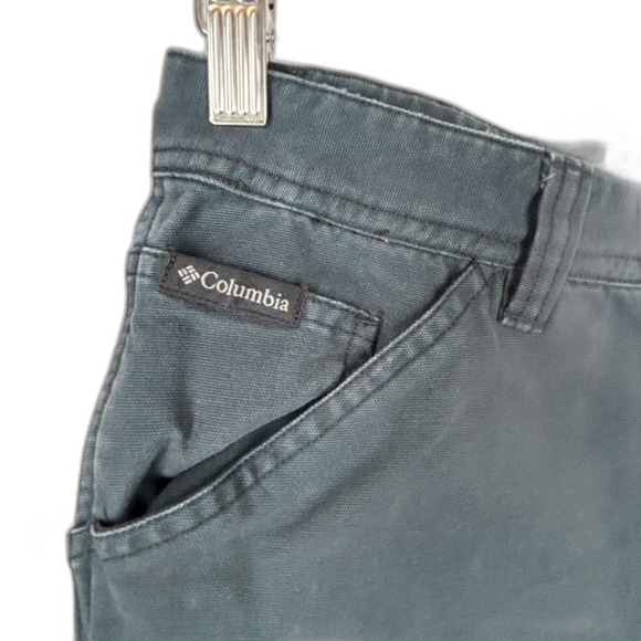 Columbia Carpenter Pants Womens 8P 8 Petite Dark Blue/Gray Canvas - Picture 2 of 8